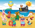 Beach Animal Party Royalty Free Stock Photo
