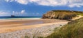 Beach Anse de Pen Hat on the Presqu`ile de Crozon, Parc naturel regional d`Armorique. Finistere department, Crozon. Brittany Royalty Free Stock Photo