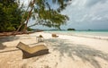 Beach Anse Volbert on Praslin Island, Seychelles Royalty Free Stock Photo