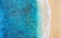 Beach as a background from top view. Turquoise water background from top view. Summer seascape from air. Bali island, Indonesia.