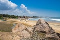 The beach at Mahabalipuram village, Tamil Nadu, India Royalty Free Stock Photo