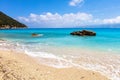 Beach with azure water and white sand