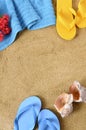 Summer beach background border sand copy space Royalty Free Stock Photo