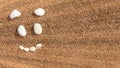 Beach background with smiley sand and sunbeams Royalty Free Stock Photo