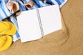 Beach background writing book copy space Royalty Free Stock Photo