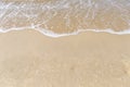 Beach background, white wave on clean sand beach, summer outdoor day light Royalty Free Stock Photo