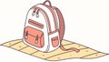 Beach Backpack Illustration, Vacation Essentials Outline Art, vector design Generative AI Royalty Free Stock Photo
