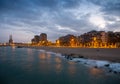 Beach of Badalona in evening