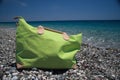 Beach bag, summer holiday dreams Royalty Free Stock Photo