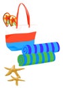 Beach Bag with Towels Royalty Free Stock Photo