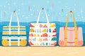 beach bags with different patterns