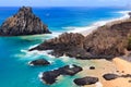 Beach Baia dos Porcos on island Fernando de Noronha, Brazil Royalty Free Stock Photo