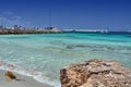 The beach and Balearic sea lanscape of Formentera Royalty Free Stock Photo