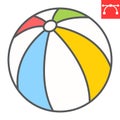 Beach ball color line icon