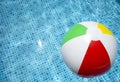 Beach ball floating in swimming pool abstract Royalty Free Stock Photo