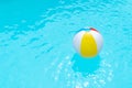 Beach Ball Floating on water surface of a swimming pool. Summer background Royalty Free Stock Photo