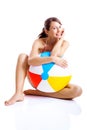 Beach ball girl Royalty Free Stock Photo