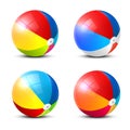 Beach Ball Icon. Colorful Vector Inflatable Balls Set