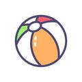 Beach ball icon. Vector filled thin outline illustration