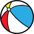 Beach ball illustration on white back ground