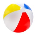 Beach ball isolated on white background with red, yellow, blue and white.with clipping path