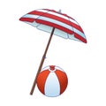 Beach ball and parasol icon