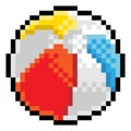 Beach Ball Pixel Art Eight Bit Game Icon Royalty Free Stock Photo