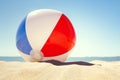 Beach ball on the sand Royalty Free Stock Photo