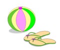 Beach Ball and Sandals