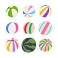 beach ball set cartoon vector illustration Royalty Free Stock Photo