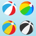 Beach ball, set of colorful beach balls. Vector, cartoon illustration Royalty Free Stock Photo