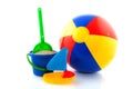 Beach ball with toys Royalty Free Stock Photo