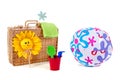 Beach ball and toys Royalty Free Stock Photo