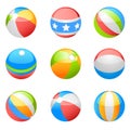 Beach ball vector set Royalty Free Stock Photo