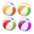 Beach balls in four different colors