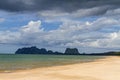 The beach Bang Boet Beach, with cloud and rain