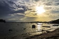 Beach Bang Boet silhouette with natural Royalty Free Stock Photo