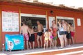 Beach bar on the Black Sea coast. Royalty Free Stock Photo