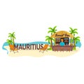 Beach Bar. Mauritius. Travel. Palm, drink, summer, lounge chair, tropical.