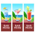 Beach bar menu design template with place for text. Summe