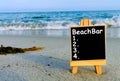 Beach bar menu list on a blackboard. Royalty Free Stock Photo