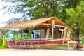 Beach bar restaurant in ship shape boat shape Phuket Thailand Royalty Free Stock Photo