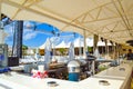 Beach bar at Nessebar beach Black Sea coast Bulgaria Royalty Free Stock Photo