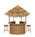 Beach Bar Thatch. Vintage Lounge Cafe Isolated Royalty Free Stock Photo