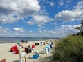 Beach baskets on the Baltic Sea on Usedom Royalty Free Stock Photo