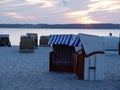 beach baskets in the evening Royalty Free Stock Photo