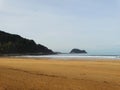 View of Zarautz and Getaria Basque Beach Landscape North of Spain Royalty Free Stock Photo