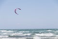 Beach Beauduc : Tourists and locals kitesurfing on large, remote beach with fine sand, popular destination in Southern France