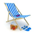 Beach bed blue Royalty Free Stock Photo