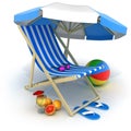 Beach bed and tent Royalty Free Stock Photo